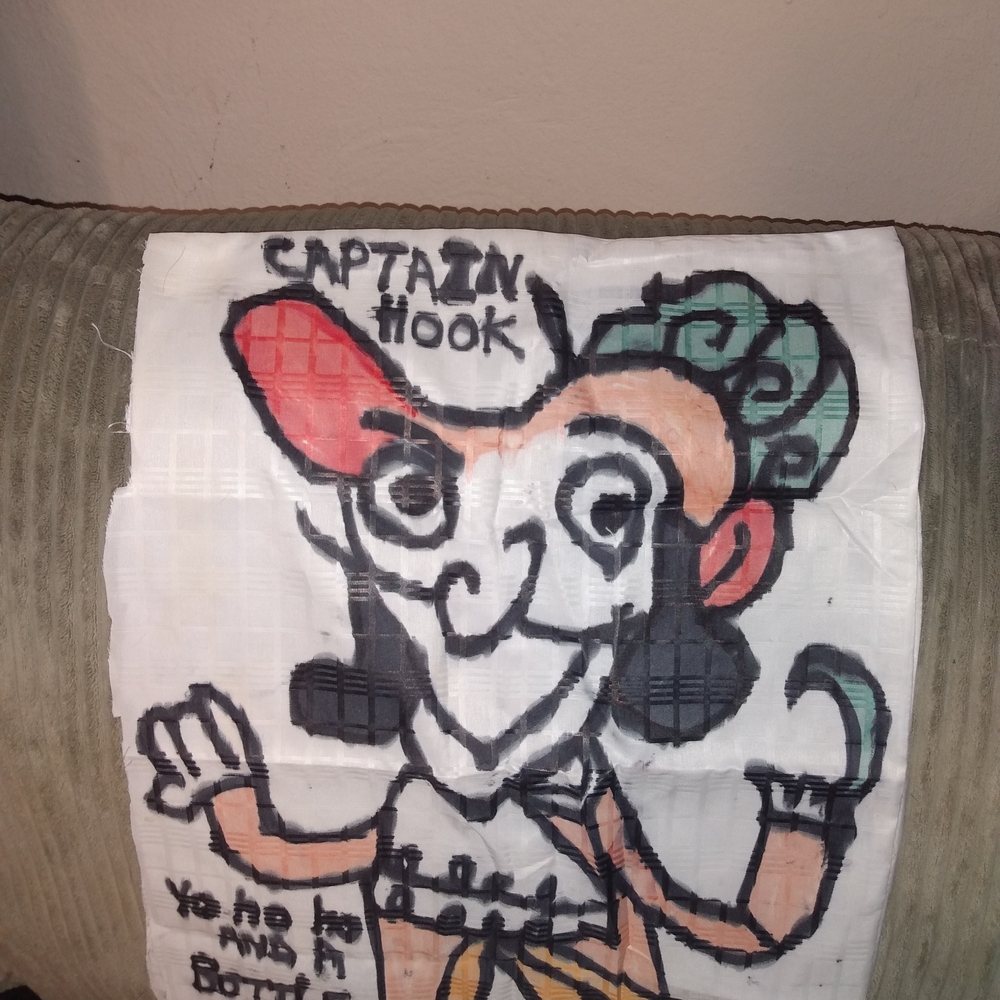 Captain Hook Handcrafted Art Piece. This Is A Pillow Or Wall Hanging .
